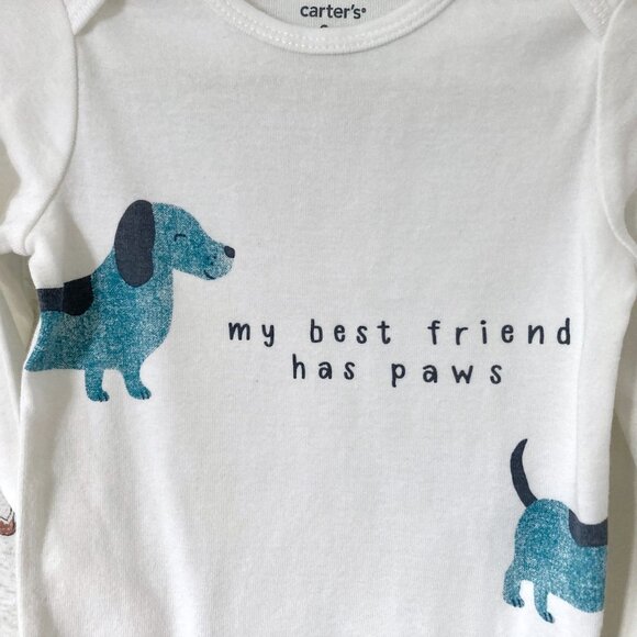 Baby Neutral Bundle 6-9M - Dogs & Safari Animals - Sleeper/Bodysuit/Pants - Picture 6 of 14